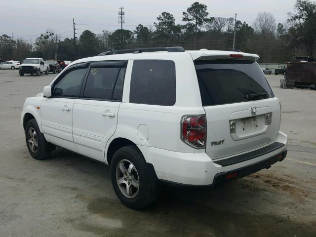 5FNYF28647B033732 - 2007 HONDA PILOT EXL WHITE photo 3