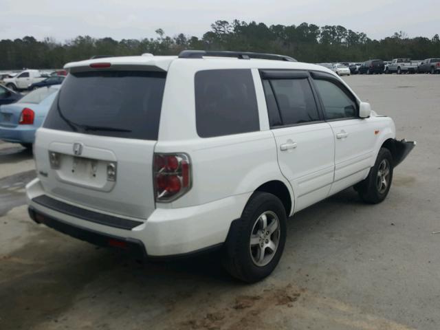 5FNYF28647B033732 - 2007 HONDA PILOT EXL WHITE photo 4