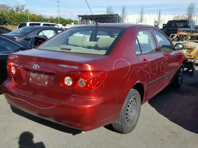 1NXBR32E68Z981556 - 2008 TOYOTA COROLLA CE RED photo 4