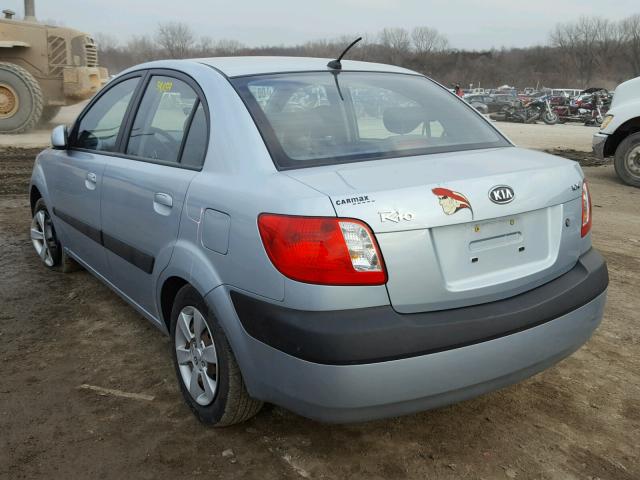 KNADE123776226962 - 2007 KIA RIO BASE BLUE photo 3