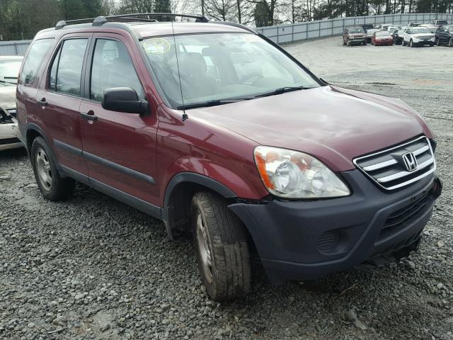 SHSRD68555U307003 - 2005 HONDA CR-V LX MAROON photo 1