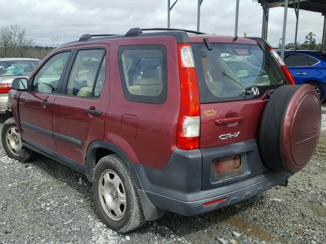 SHSRD68555U307003 - 2005 HONDA CR-V LX MAROON photo 3