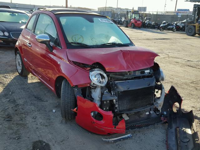 3C3CFFER6CT383203 - 2012 FIAT 500 LOUNGE RED photo 1