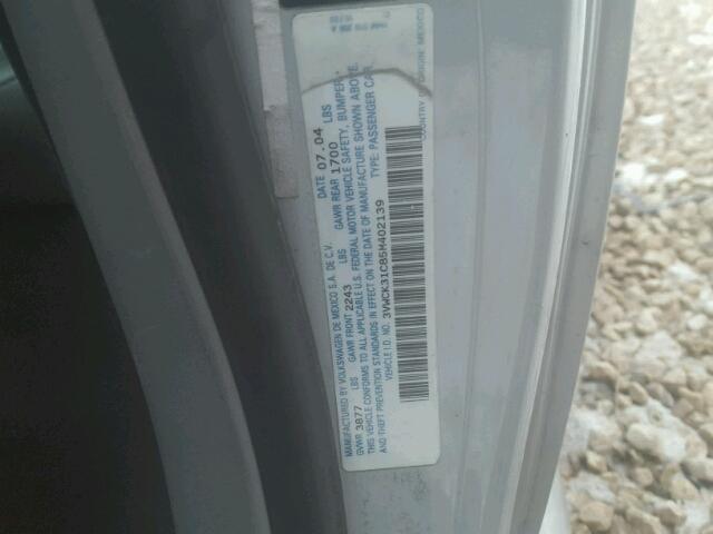 3VWCK31C85M402139 - 2005 VOLKSWAGEN NEW BEETLE Gümüş foto 10