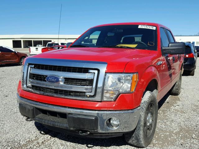 1FTFW1EF2EKE45122 - 2014 FORD F150 SUPER RED photo 2