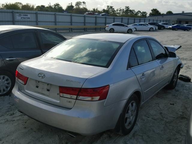 5NPEU46F96H107850 - 2006 HYUNDAI SONATA GLS SILVER photo 4