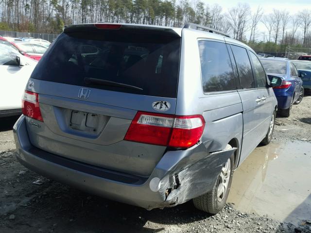 5FNRL38747B089939 - 2007 HONDA ODYSSEY EX BLUE photo 4