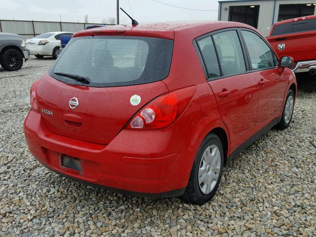 3N1BC1CP1BL491167 - 2011 NISSAN VERSA S RED photo 4