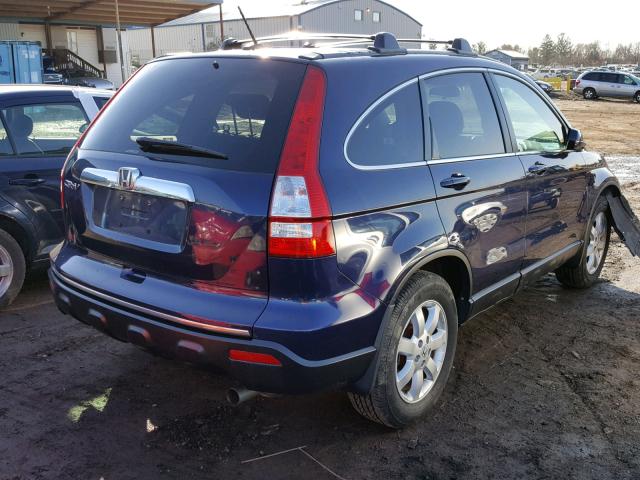 5J6RE48778L026701 - 2008 HONDA CR-V EXL BLUE photo 4