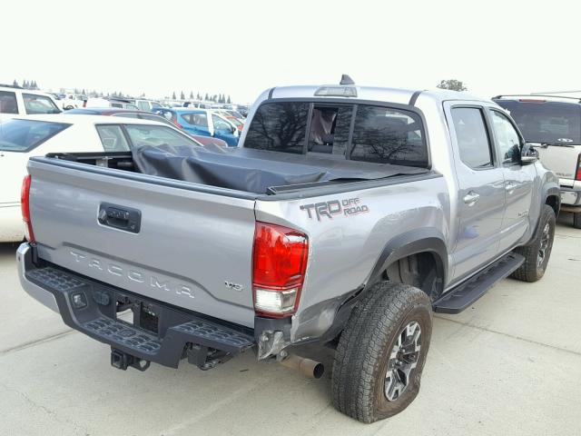 3TMAZ5CN6GM013308 - 2016 TOYOTA TACOMA DOU SILVER photo 4