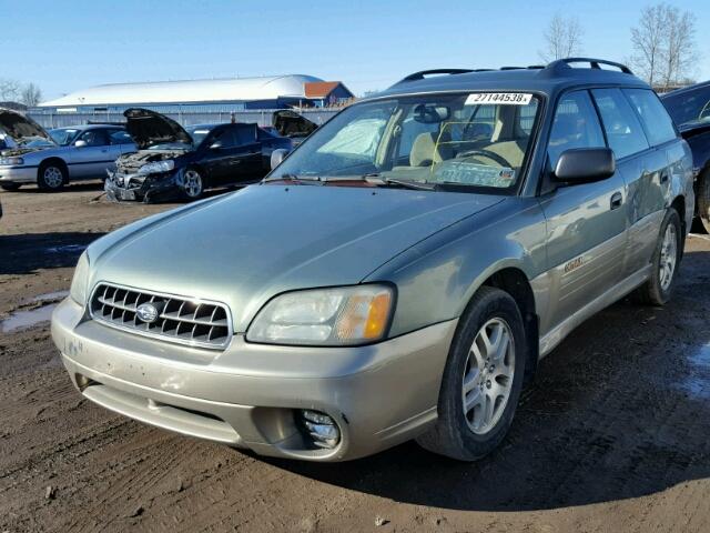 4S3BH675437610498 - 2003 SUBARU LEGACY OUT GREEN photo 2