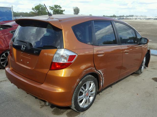 JHMGE8H54BS011572 - 2011 HONDA FIT SPORT ORANGE photo 4