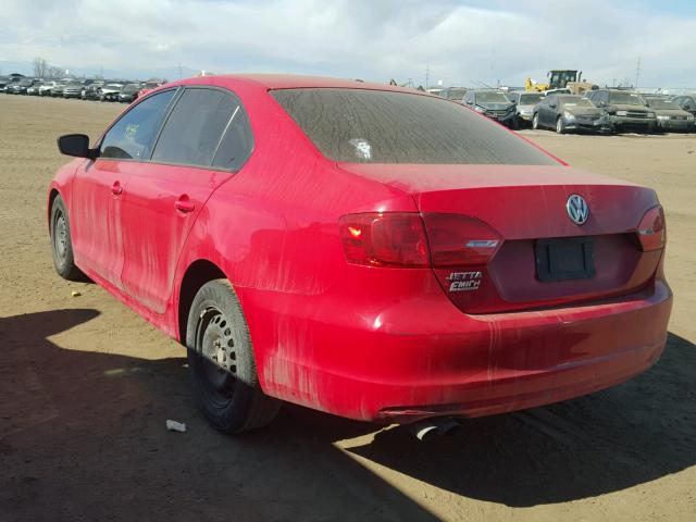 3VW2K7AJ4EM249101 - 2014 VOLKSWAGEN JETTA BASE 红色 照片 3