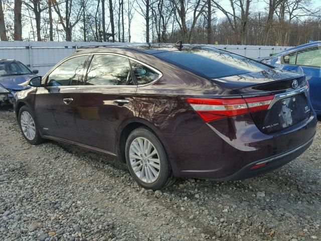 4T1BD1EB1DU009314 - 2013 TOYOTA AVALON HYB PURPLE photo 3