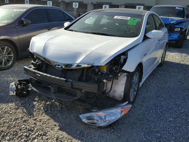 KMHEC4A41FA125593 - 2015 HYUNDAI SONATA HYB WHITE photo 2