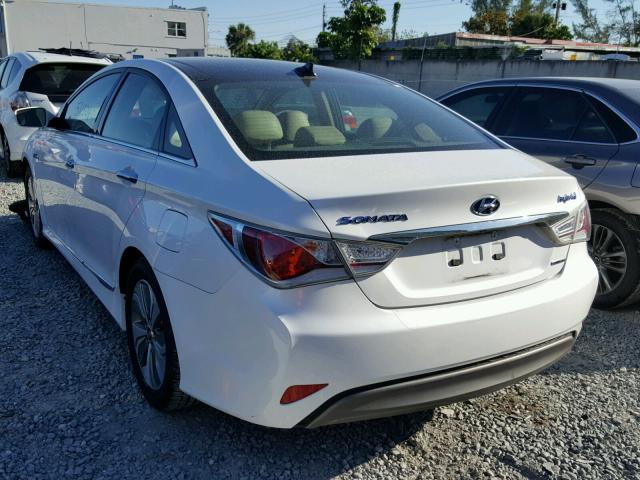 KMHEC4A41FA125593 - 2015 HYUNDAI SONATA HYB WHITE photo 3