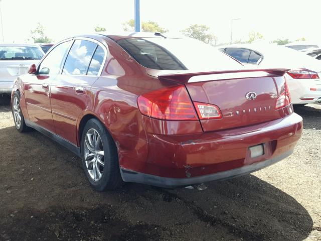 JNKCV51E34M604466 - 2004 INFINITI G35 BURGUNDY photo 3