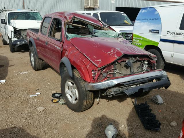 5TEHN72N24Z436506 - 2004 TOYOTA TACOMA DOU RED photo 1