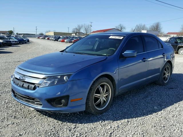 3FAHP0HA2AR393227 - 2010 FORD FUSION SE BLUE photo 2