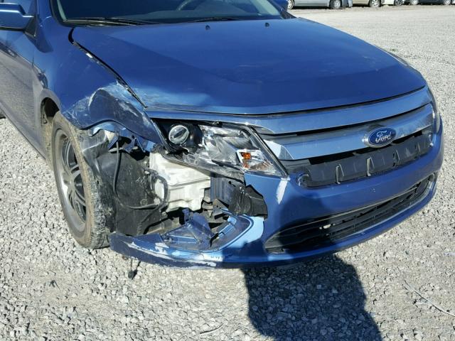 3FAHP0HA2AR393227 - 2010 FORD FUSION SE BLUE photo 9