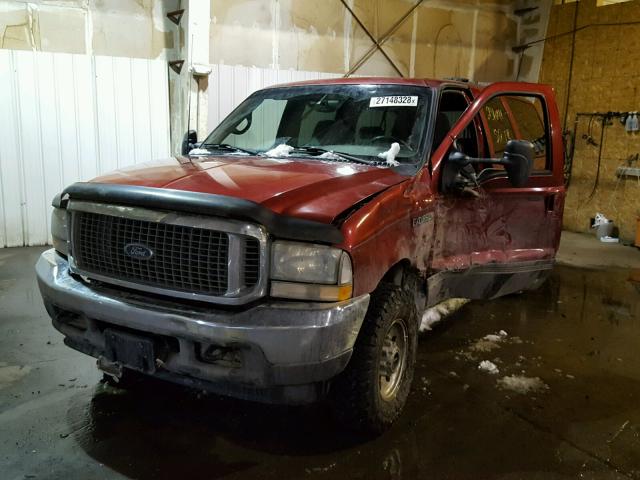 1FMSU41F82EB66498 - 2002 FORD EXCURSION MAROON photo 2