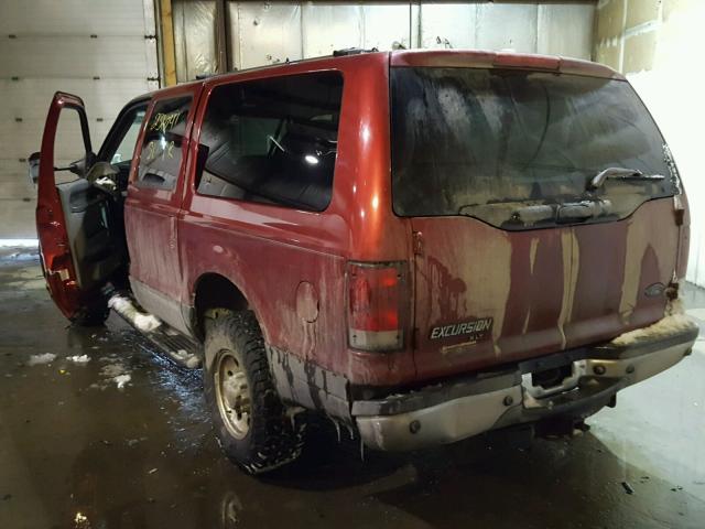 1FMSU41F82EB66498 - 2002 FORD EXCURSION MAROON photo 3