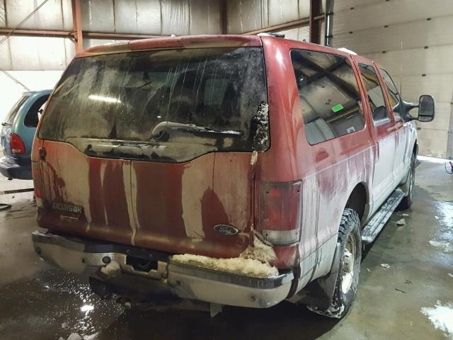 1FMSU41F82EB66498 - 2002 FORD EXCURSION MAROON photo 4
