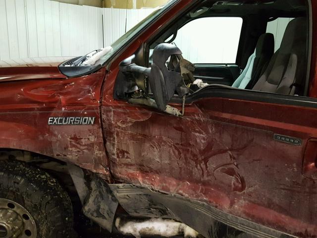 1FMSU41F82EB66498 - 2002 FORD EXCURSION MAROON photo 9