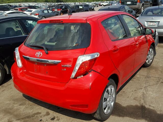 JTDKTUD36CD525802 - 2012 TOYOTA YARIS RED photo 4