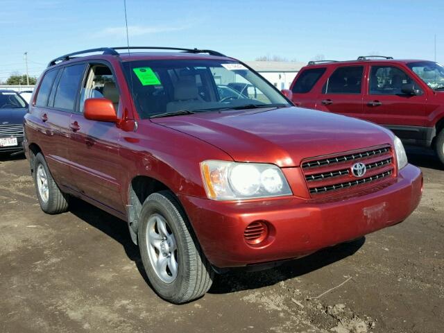 JTEHD21A730023902 - 2003 TOYOTA HIGHLANDER RED photo 1