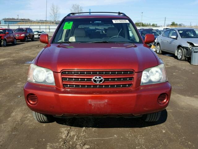 JTEHD21A730023902 - 2003 TOYOTA HIGHLANDER RED photo 10