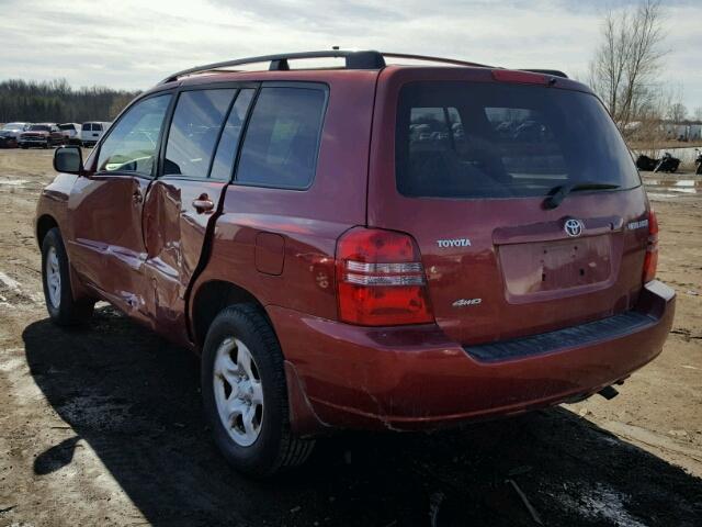 JTEHD21A730023902 - 2003 TOYOTA HIGHLANDER RED photo 3