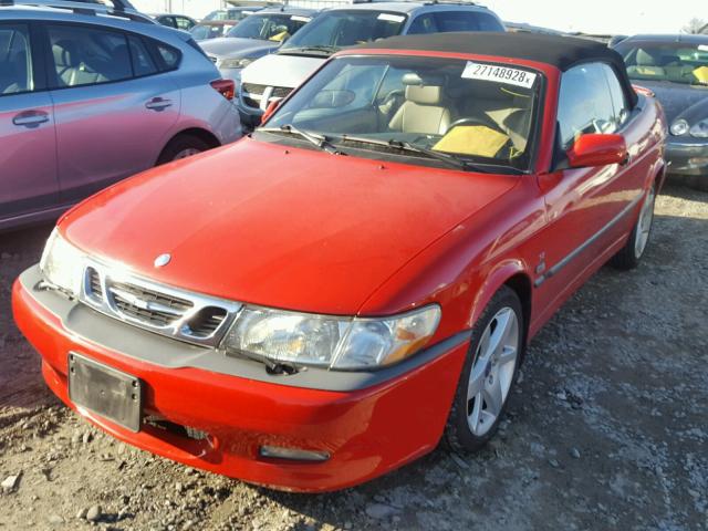 YS3DF75KX37001826 - 2003 SAAB 9-3 SE RED photo 2