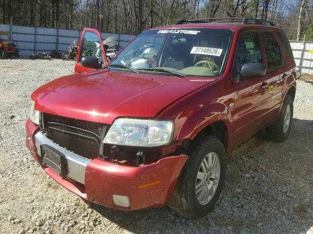 4M2YU56106KJ15595 - 2006 MERCURY MARINER RED photo 2