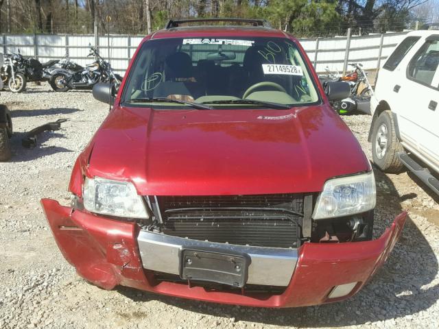 4M2YU56106KJ15595 - 2006 MERCURY MARINER RED photo 9