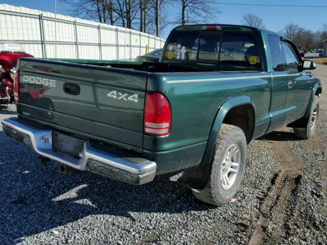 1B7GG42NX2S725123 - 2002 DODGE DAKOTA SLT GREEN photo 4