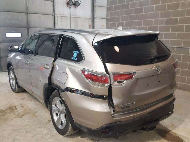 5TDDKRFH5GS273150 - 2016 TOYOTA HIGHLANDER TAN photo 3