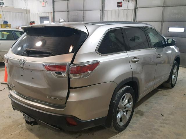 5TDDKRFH5GS273150 - 2016 TOYOTA HIGHLANDER TAN photo 4