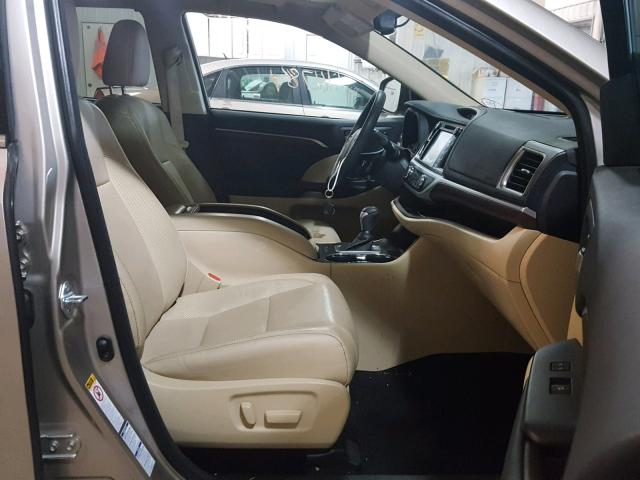 5TDDKRFH5GS273150 - 2016 TOYOTA HIGHLANDER TAN photo 5