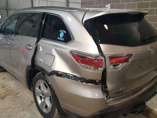 5TDDKRFH5GS273150 - 2016 TOYOTA HIGHLANDER TAN photo 9