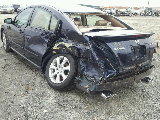 1N4BA41E27C842621 - 2007 NISSAN MAXIMA SE BLUE photo 3