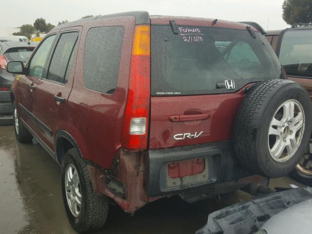 JHLRD78863C047490 - 2003 HONDA CR-V EX BURGUNDY photo 3