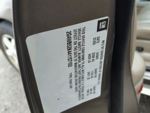 2G4WB52K441157102 - 2004 BUICK REGAL LS 棕色 照片 10