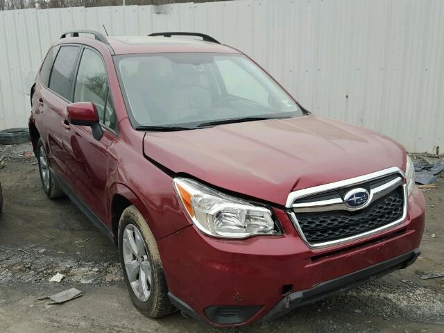 JF2SJADC8FH541101 - 2015 SUBARU FORESTER 2 RED photo 1