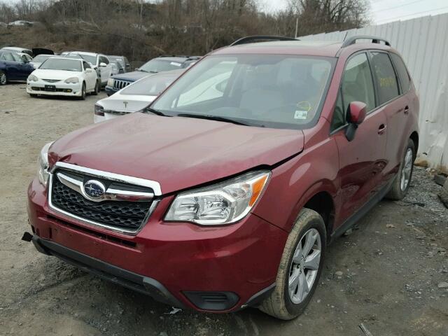 JF2SJADC8FH541101 - 2015 SUBARU FORESTER 2 RED photo 2