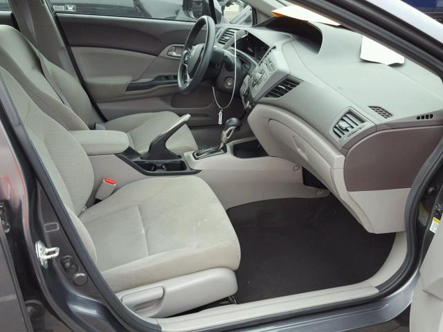 2HGFB2F52CH567458 - 2012 HONDA CIVIC LX GRAY photo 5