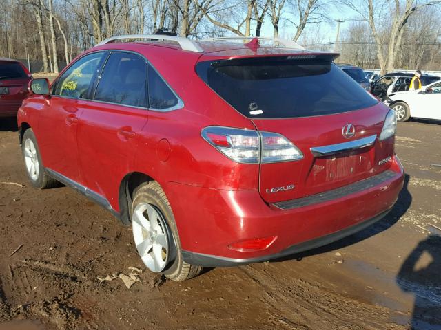 2T2BK1BA2AC059780 - 2010 LEXUS RX 350 RED photo 3