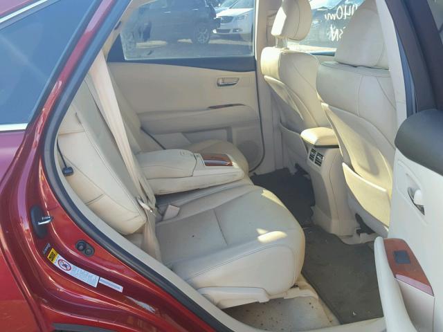 2T2BK1BA2AC059780 - 2010 LEXUS RX 350 RED photo 6