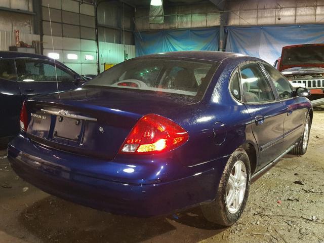 1FAFP56S1YG181274 - 2000 FORD TAURUS SEL BLUE photo 4