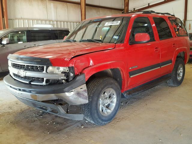 1GNEC13T21J127599 - 2001 CHEVROLET TAHOE C150 RED photo 2